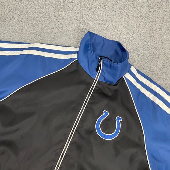 Vintage Indianapolis Colts Jacket Men M Black Windbreaker NFL Full Zip - Picture 2 of 9